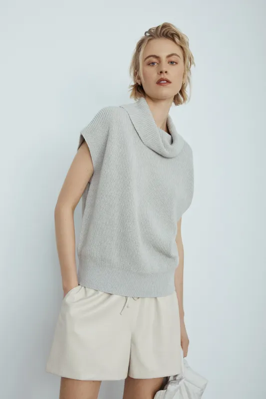 Elia heather sea foam sweater vest sold by MELISSA NEPTON
