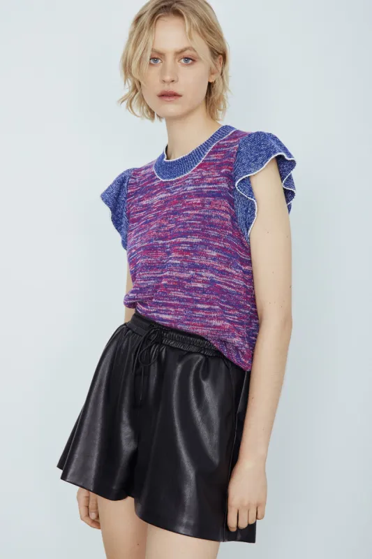 Florian mix navy & purple sweater top sold by MELISSA NEPTON