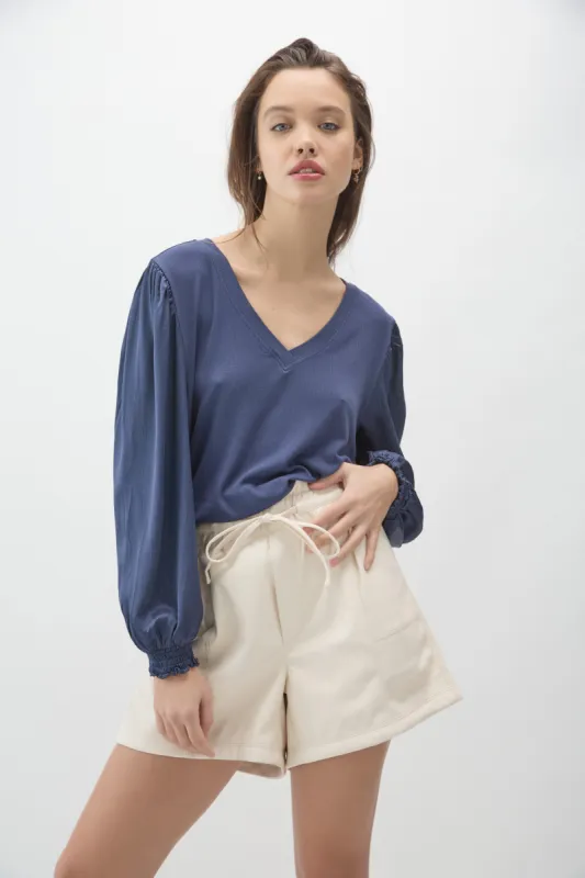 Sofiane mixed media top sold by MELISSA NEPTON
