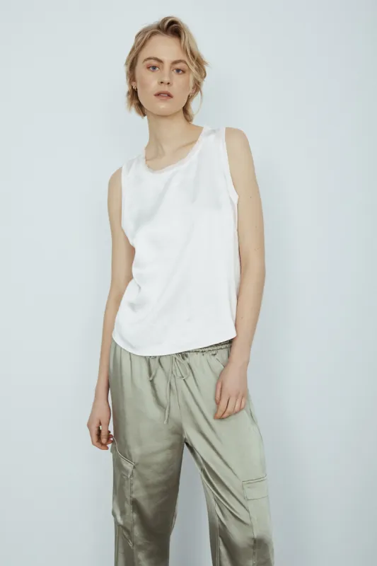 Sienna satin top sold by MELISSA NEPTON