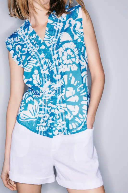 Tida batik floral cotton shirt sold by MELISSA NEPTON