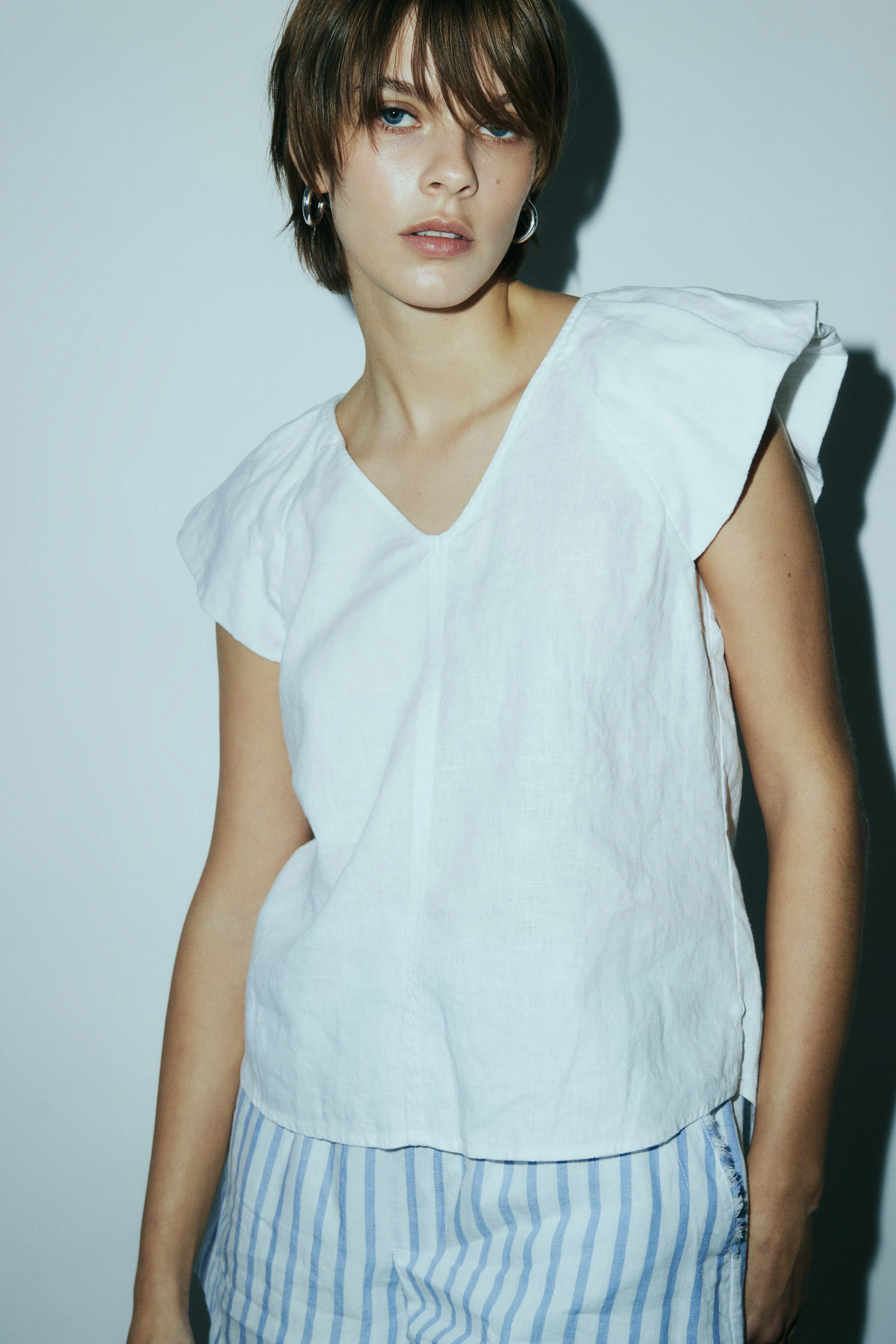 Sandra white linen blouse sold by MELISSA NEPTON