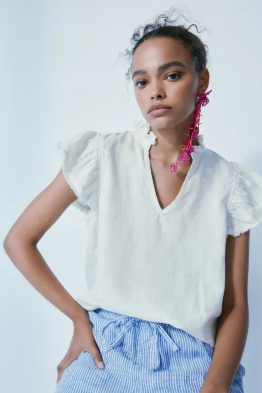 Carrie mastik linen top sold by MELISSA NEPTON