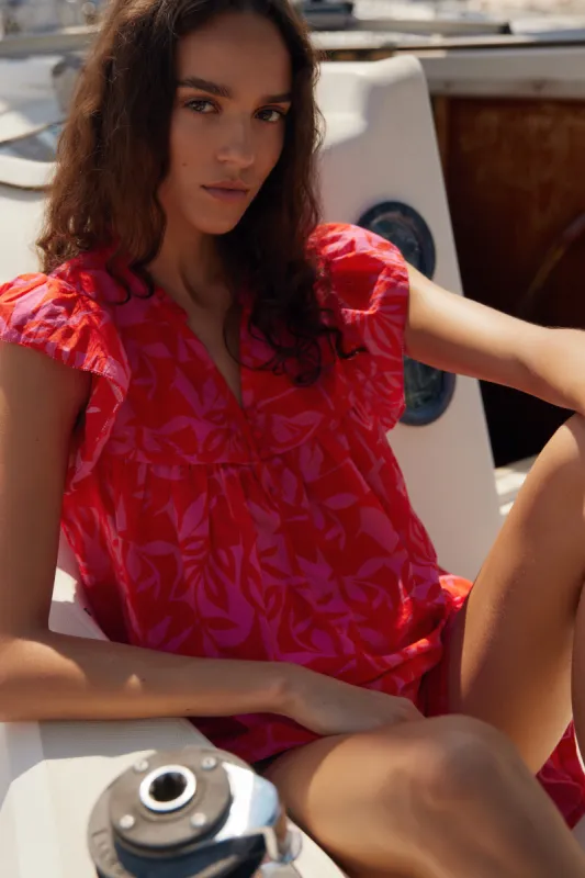 Abby tonal jungle cotton blouse sold by MELISSA NEPTON