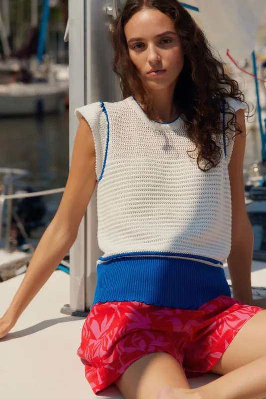 Marlin off white & blue top sold by MELISSA NEPTON