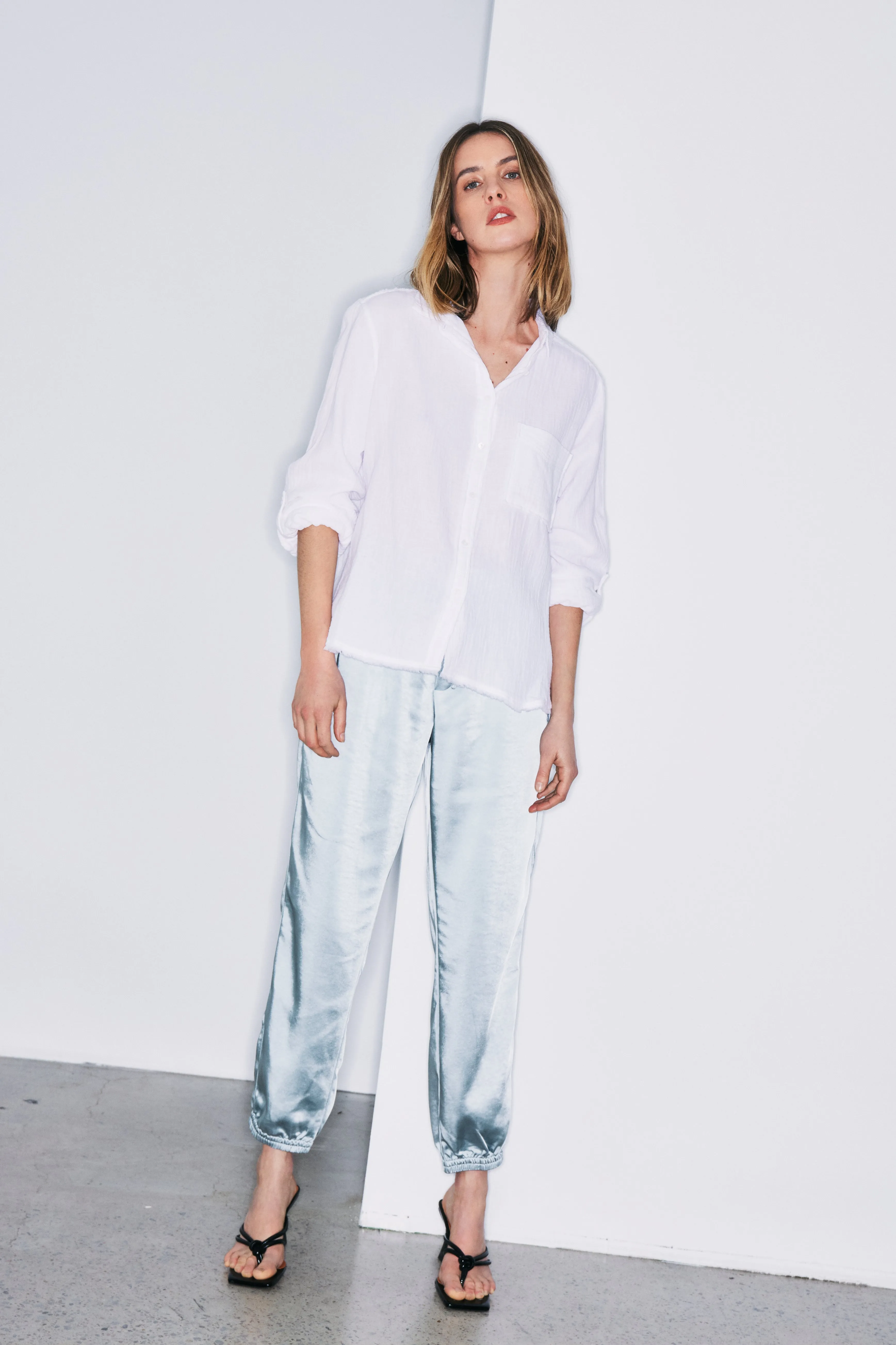 Baya sparkling green satin jogger sold by MELISSA NEPTON product image thumbnail 2