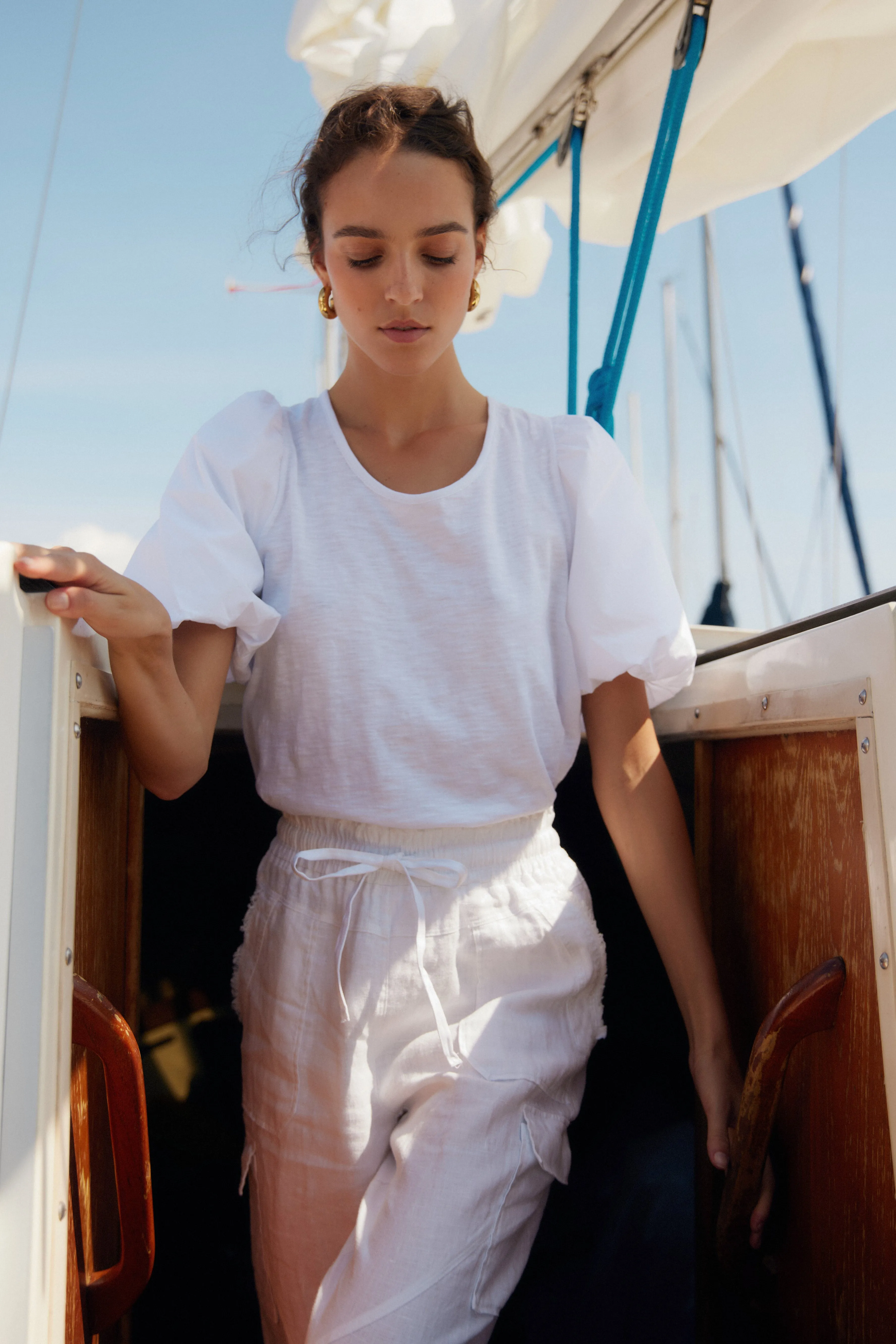 Carmen cotton white top sold by MELISSA NEPTON