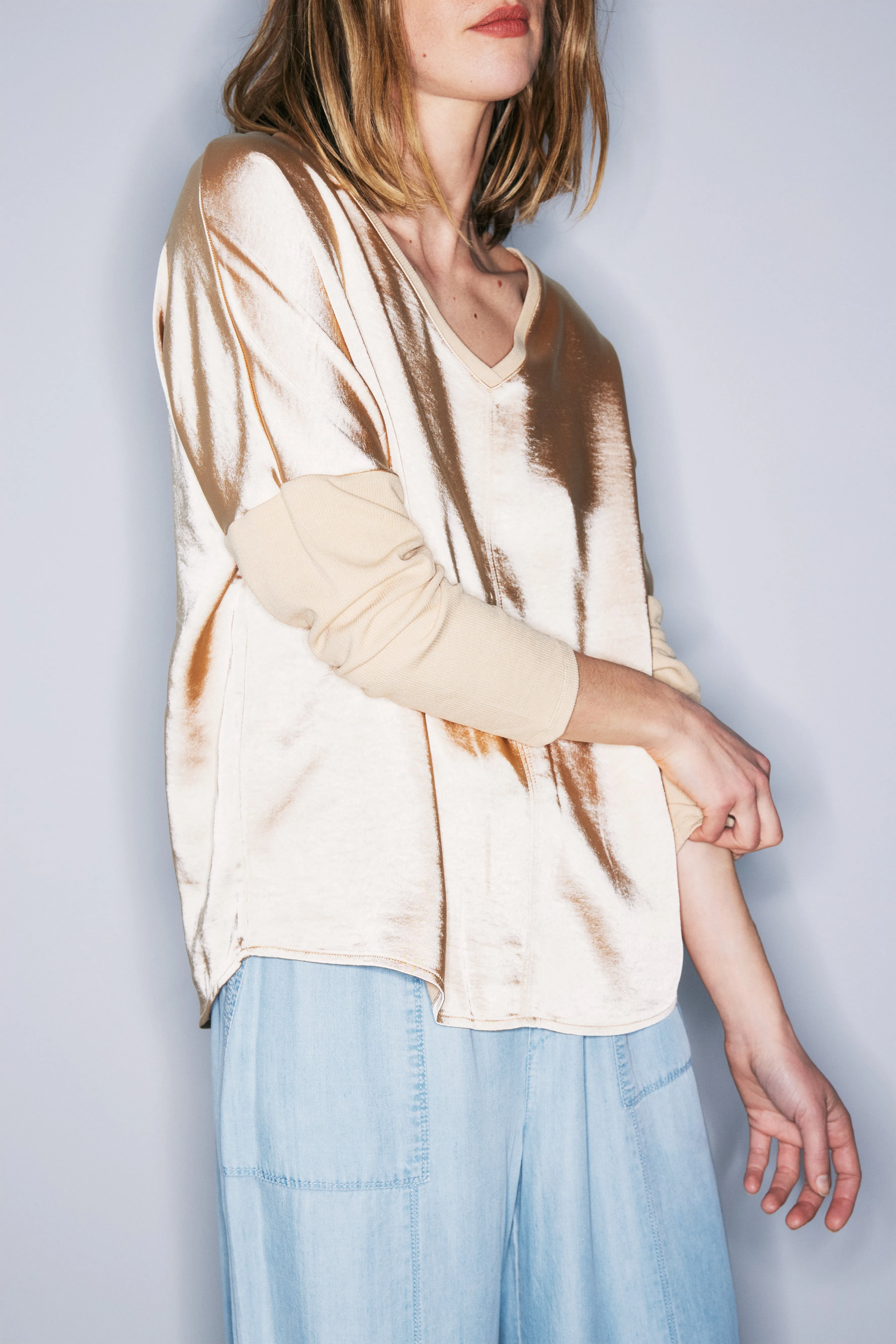 Cindy nougat satin top sold by MELISSA NEPTON product image thumbnail 2