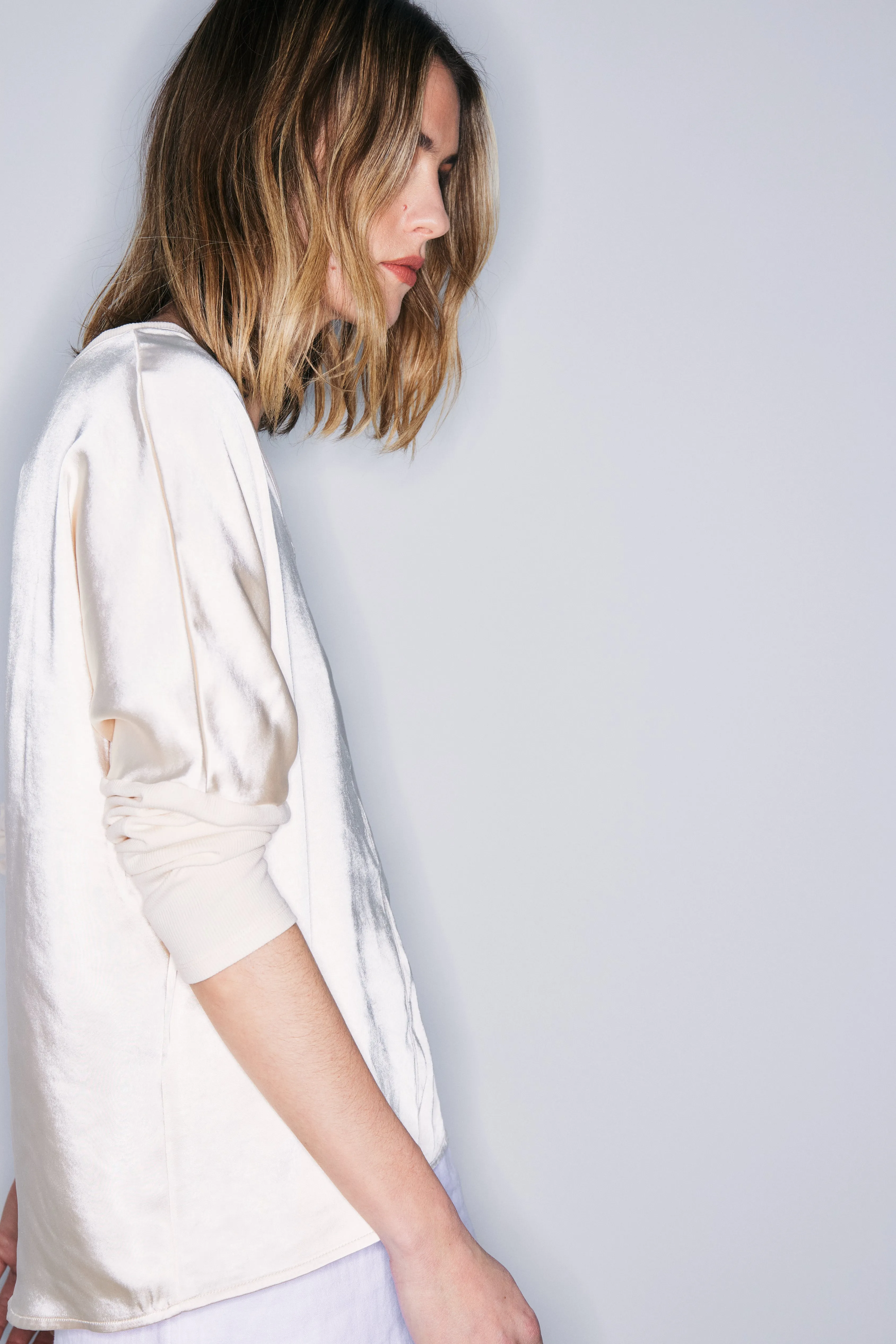 Cindy cream satin top sold by MELISSA NEPTON product image thumbnail 3