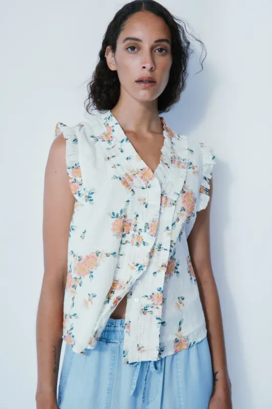 Lindy off white floral shirt sold by MELISSA NEPTON