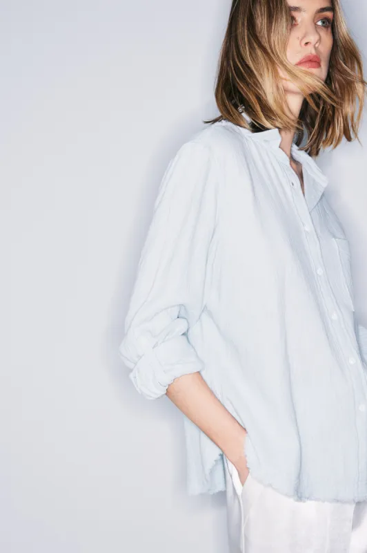 Faye ice blue cotton gauze shirt sold by MELISSA NEPTON