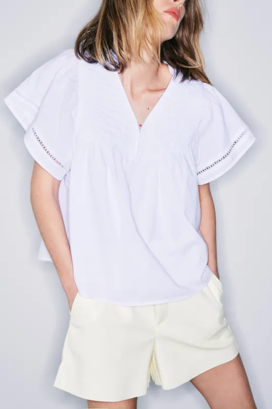 Emily white cotton blouse sold by MELISSA NEPTON