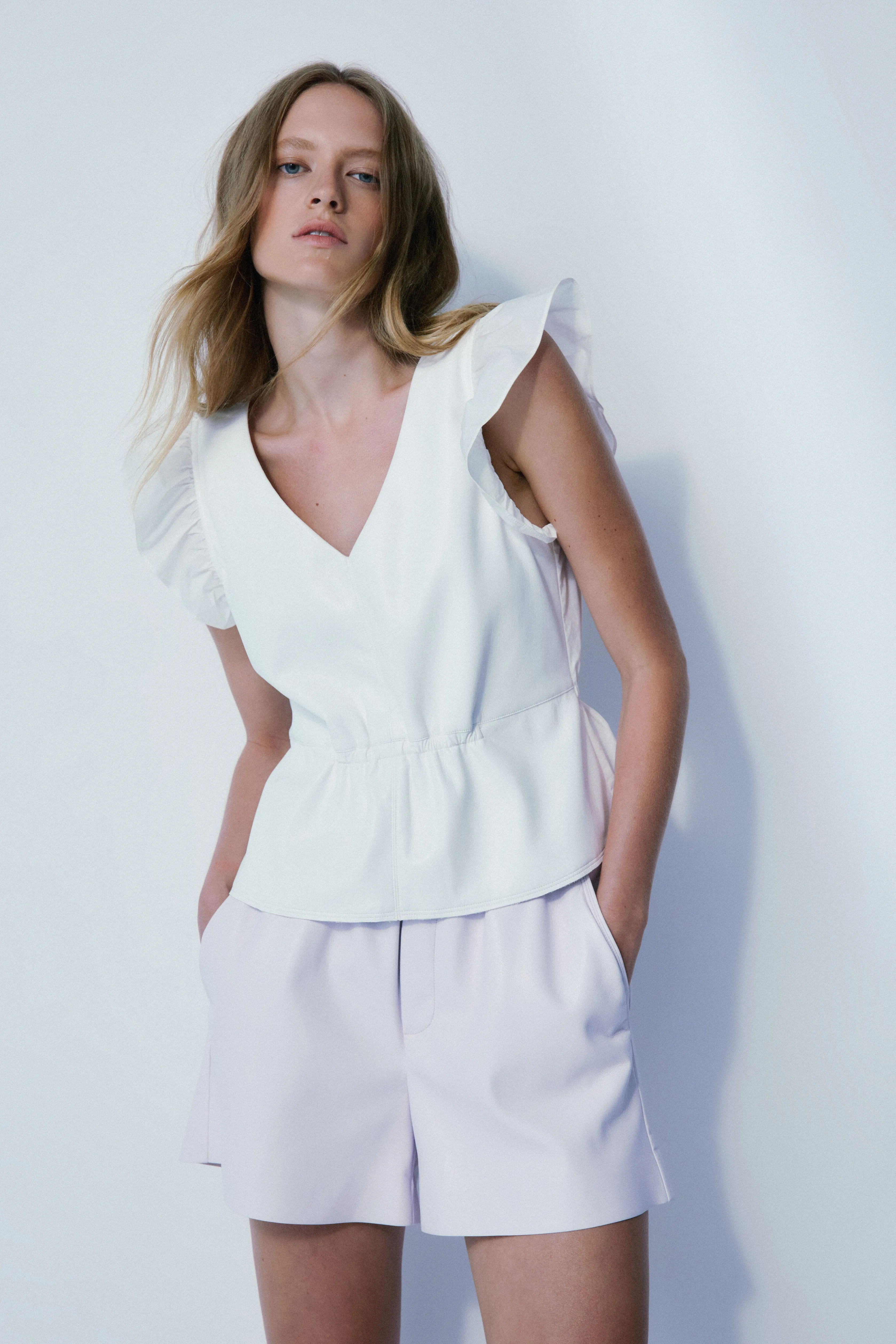 Lilo faux leather light lilac short sold by MELISSA NEPTON