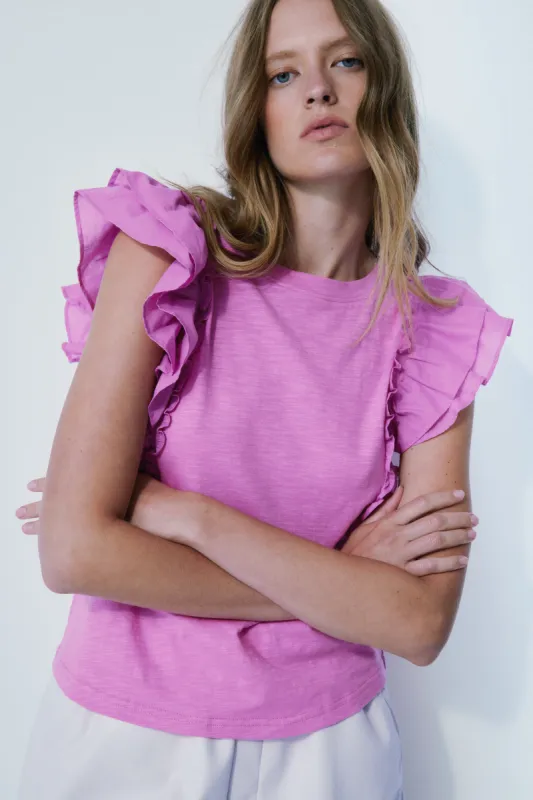 Marbella light pink glow cotton top sold by MELISSA NEPTON