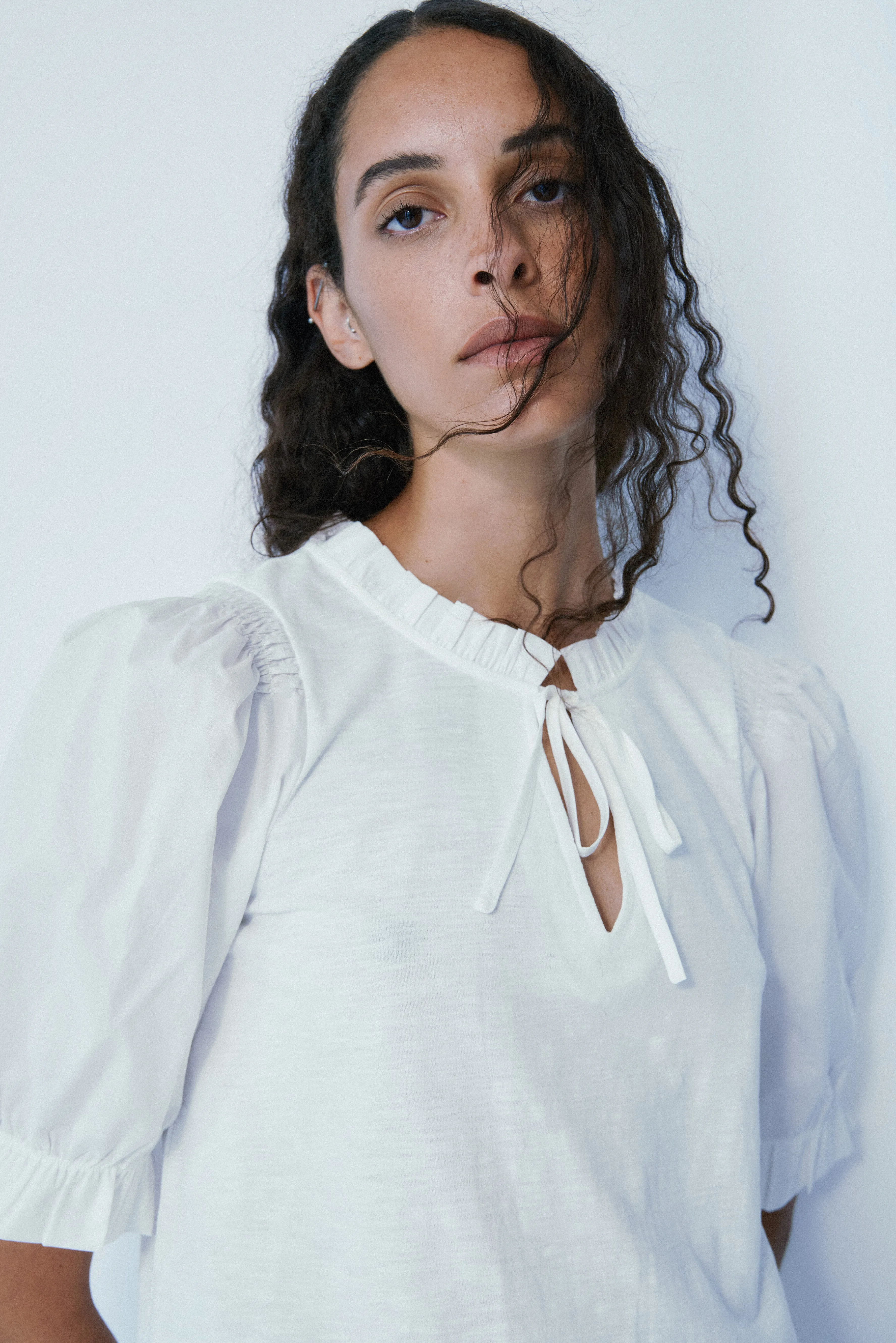 Irma off white cotton top sold by MELISSA NEPTON product image thumbnail 2