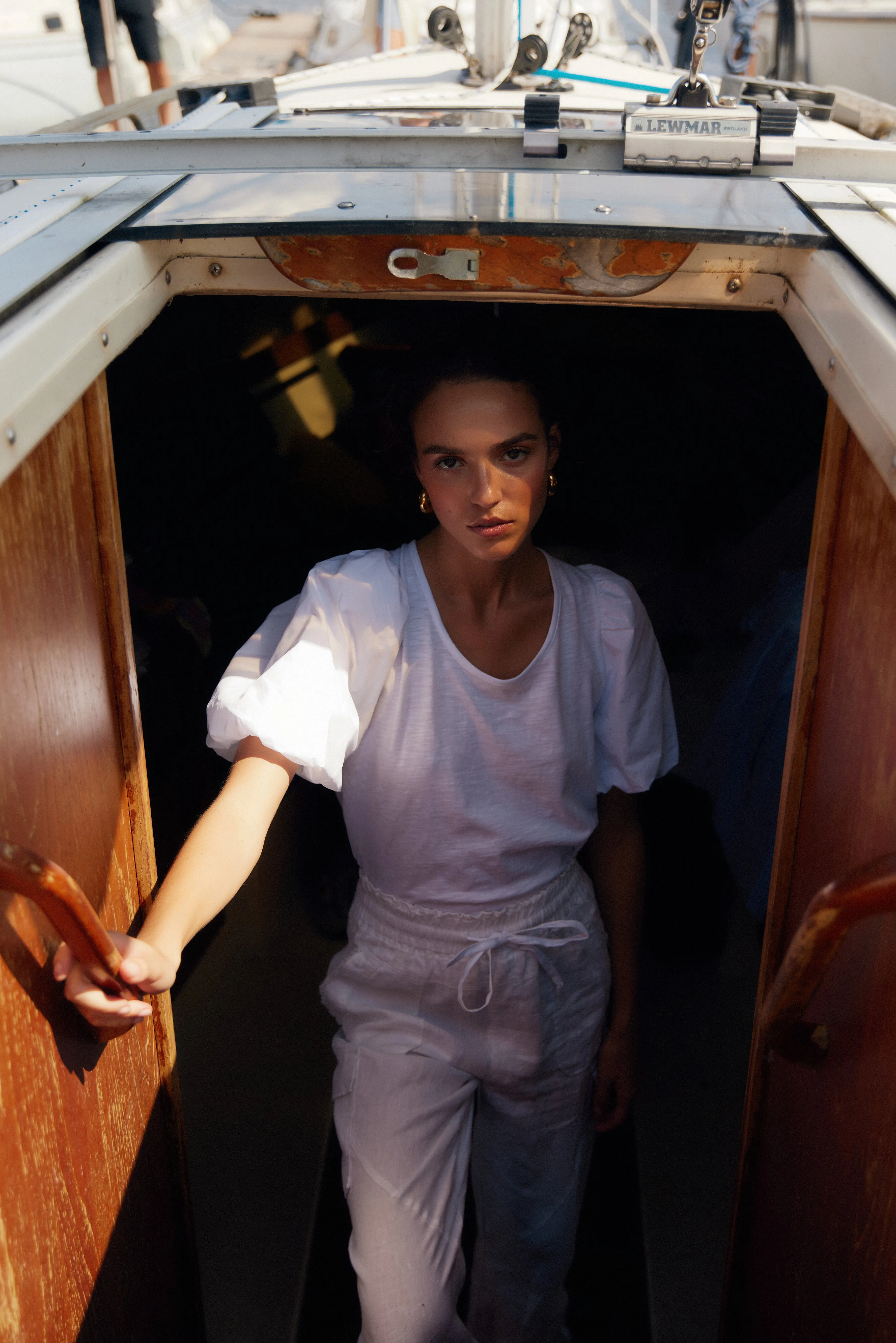 Carmen cotton white top sold by MELISSA NEPTON product image thumbnail 3