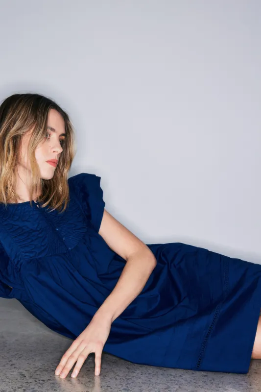 Beverly travel blue cotton dress sold by MELISSA NEPTON