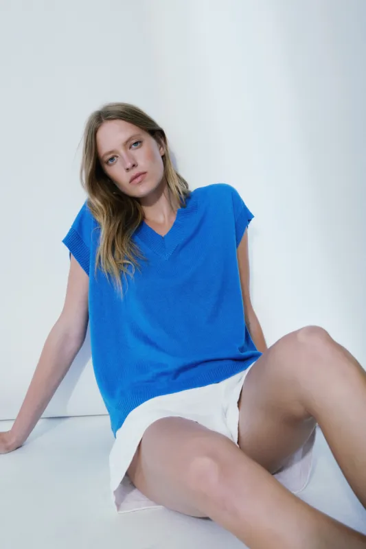 Liberty blue sweater vest sold by MELISSA NEPTON