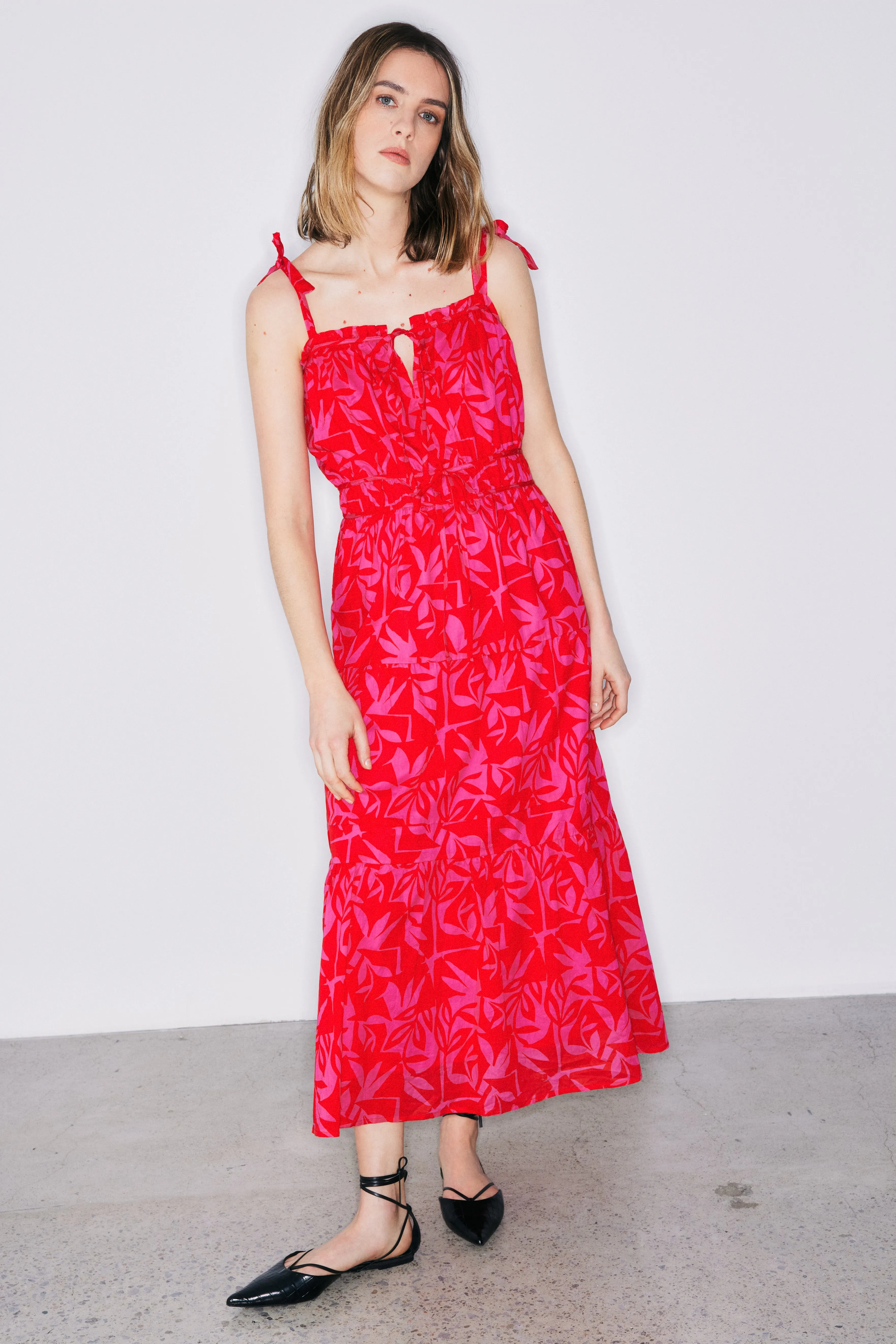 Stefie tonal jungle cotton dress sold by MELISSA NEPTON