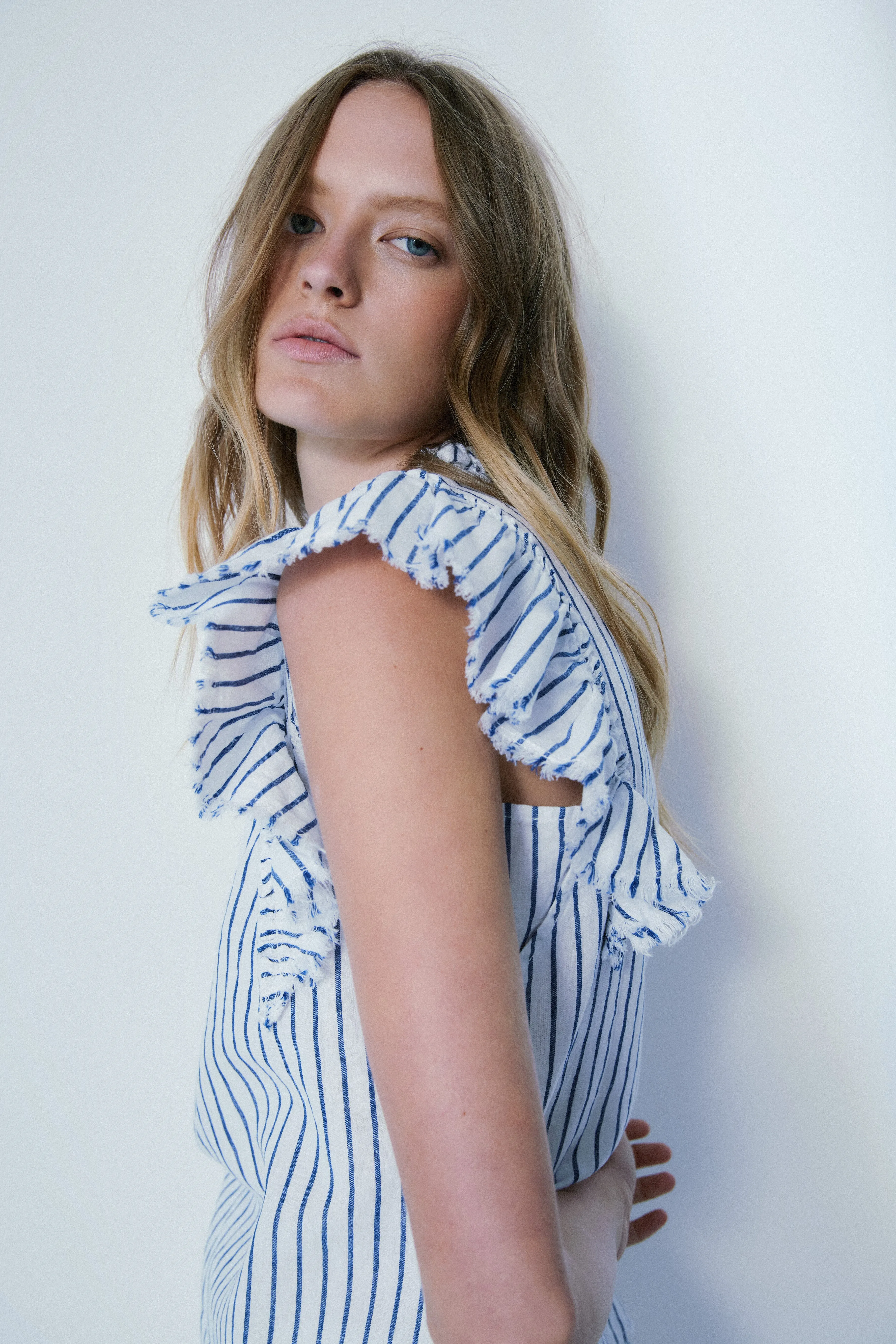Stella off white navy stripe blouse sold by MELISSA NEPTON product image thumbnail 2