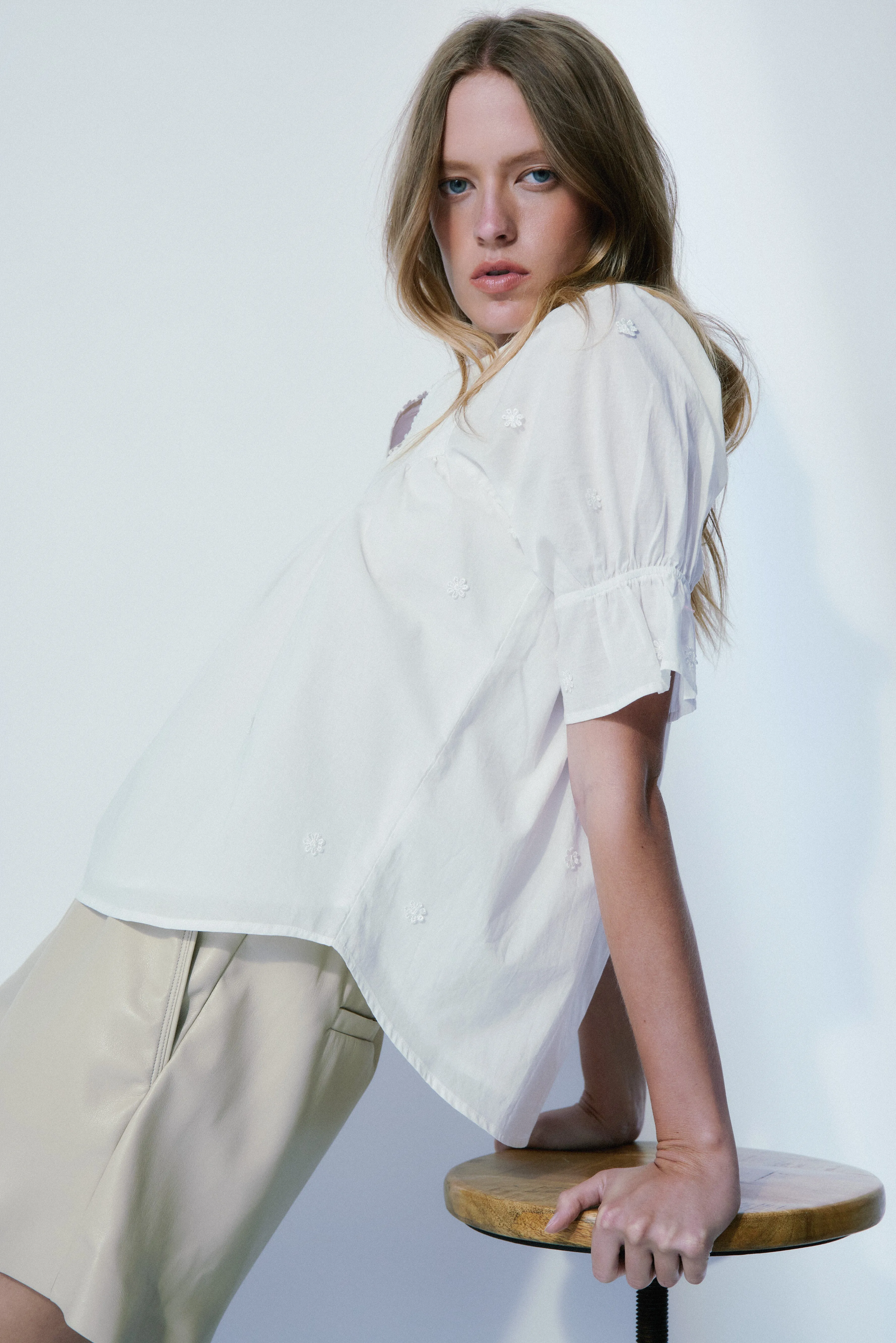 Candice off white cotton blouse sold by MELISSA NEPTON product image thumbnail 2