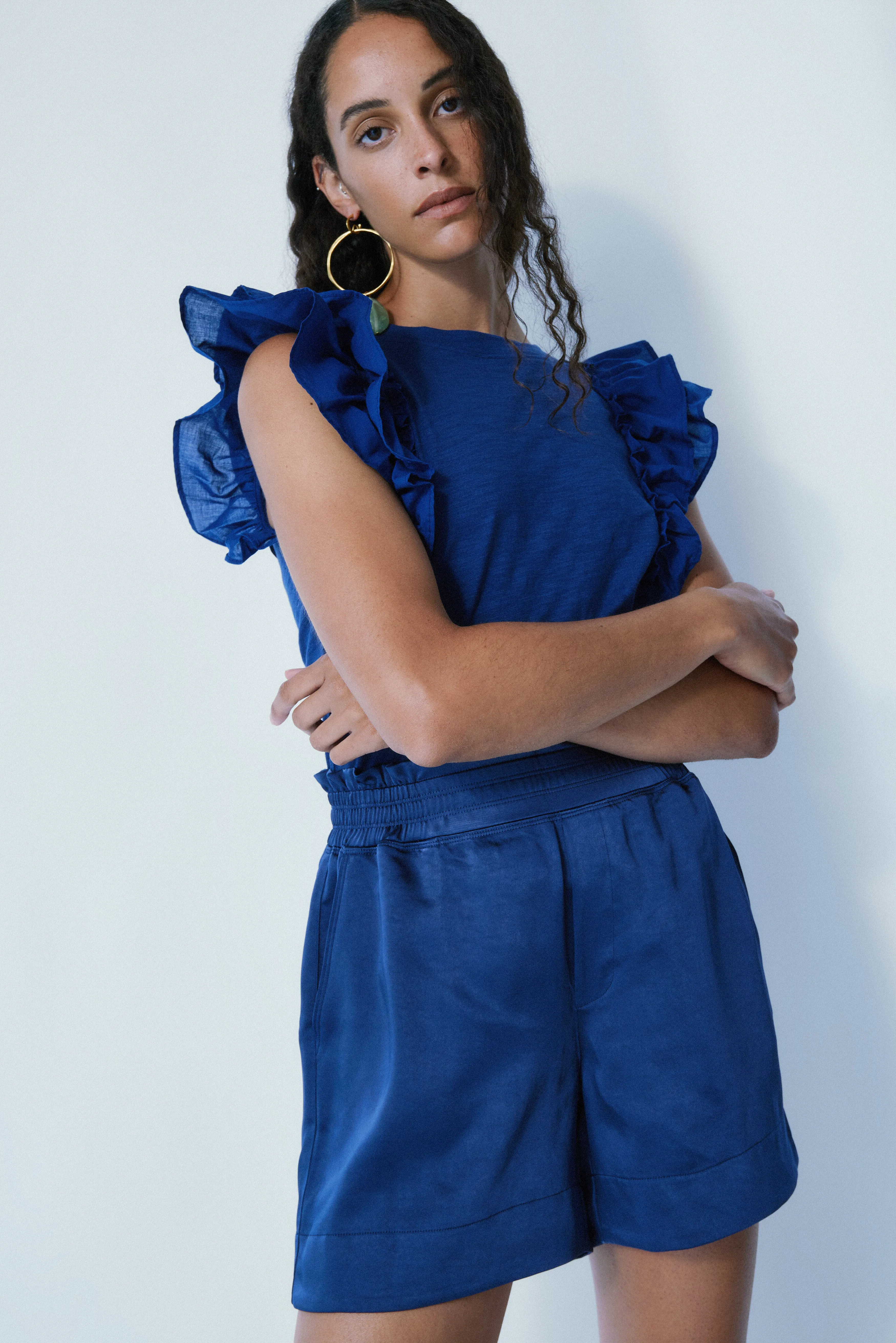 Marbella summer navy cotton top sold by MELISSA NEPTON