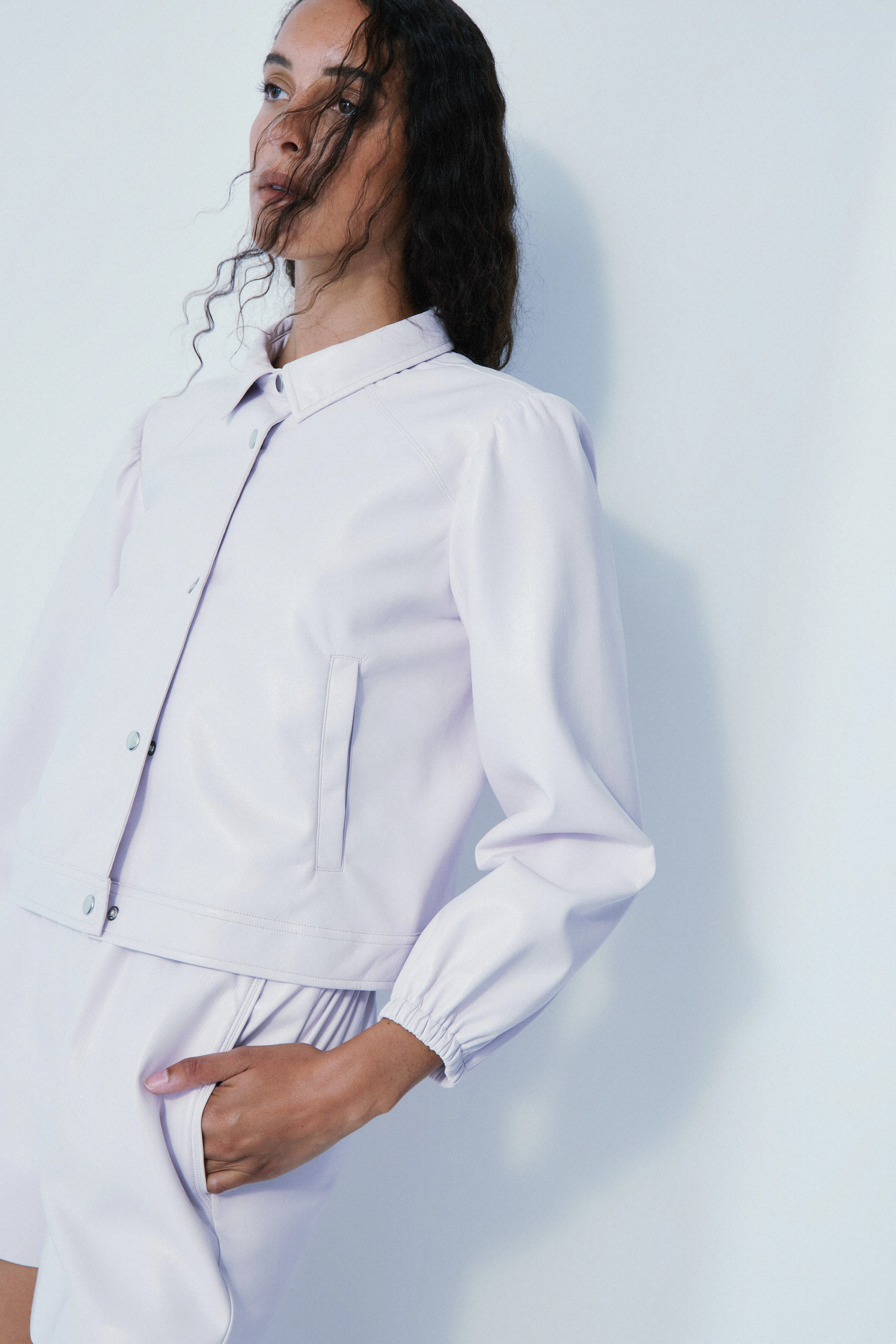 Ralph faux leather light lilac jacket sold by MELISSA NEPTON