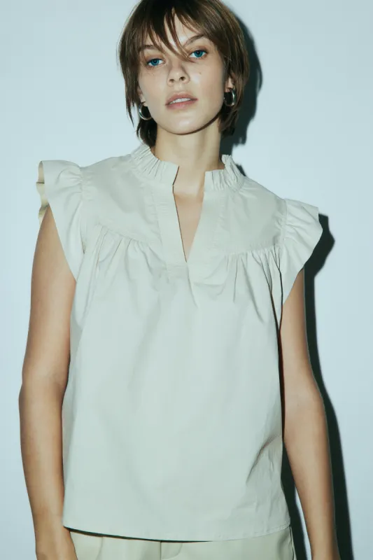 Isha khaki beige top sold by MELISSA NEPTON