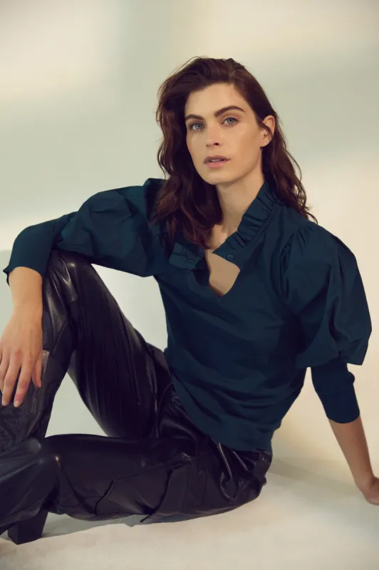 Sheryl dark teal top sold by MELISSA NEPTON