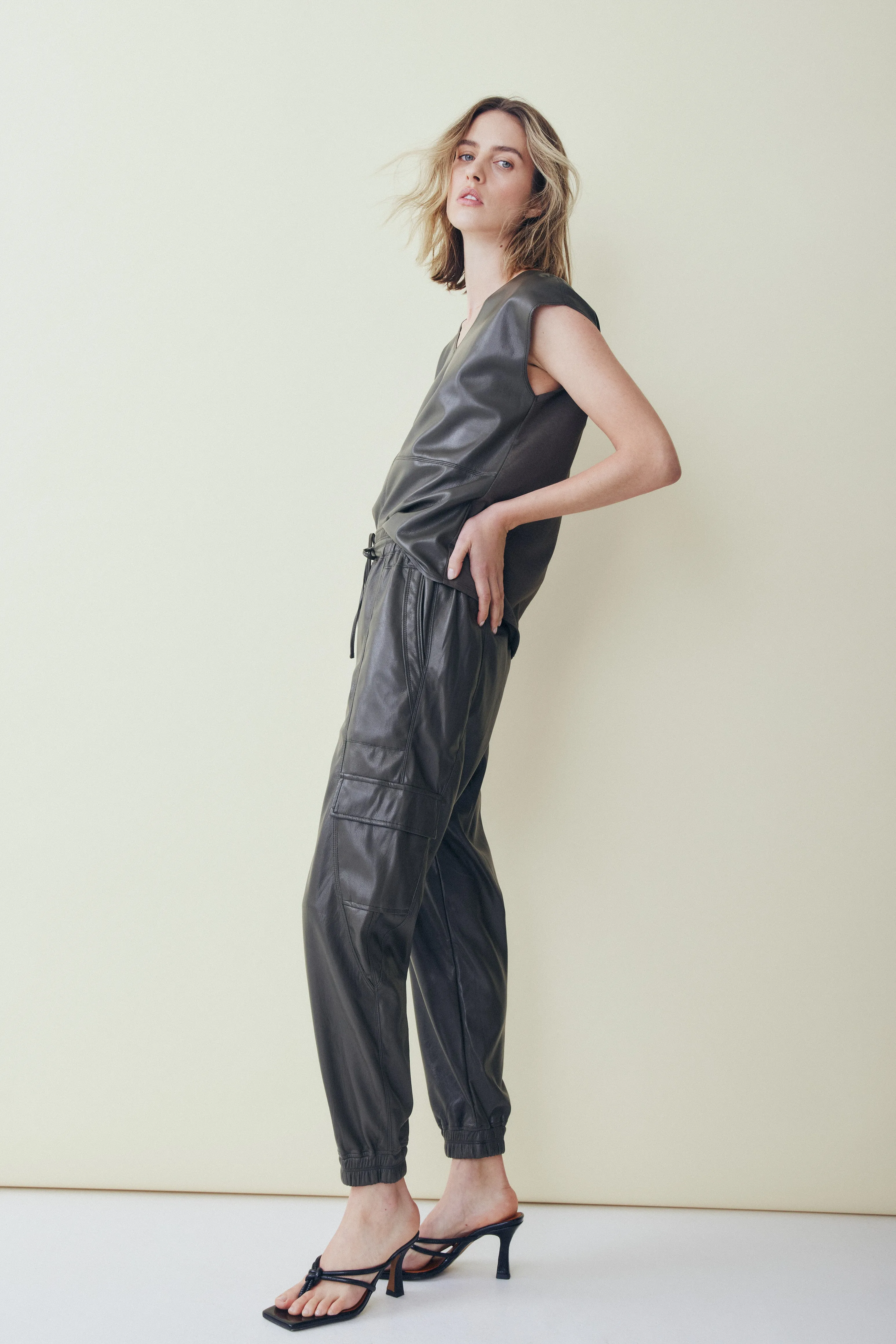 Kaja faux leather jogger sold by MELISSA NEPTON product image thumbnail 5