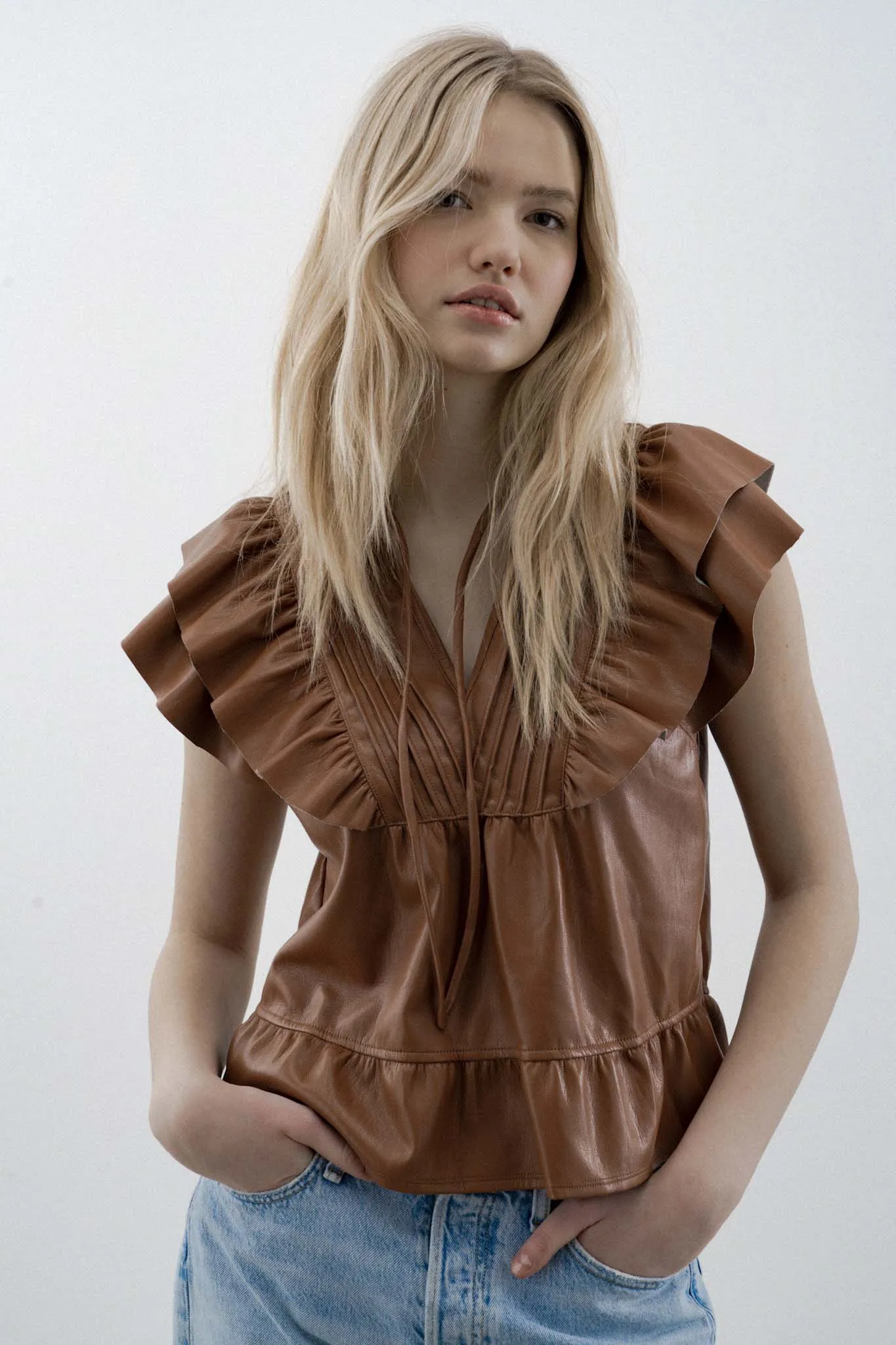 Elana Lt Cinnamon blouse sold by MELISSA NEPTON