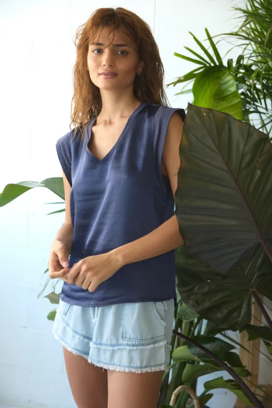 Aja blouse deep navy sold by MELISSA NEPTON