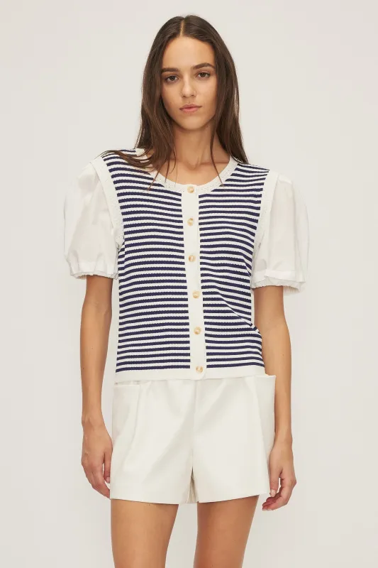 DAISY TOP-Navy stripe sold by MELISSA NEPTON