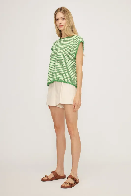 NAYA SWEATER-Cream / green sold by MELISSA NEPTON