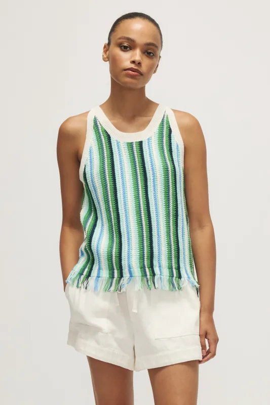 PACIFICO TANK TOP-Green stripe sold by MELISSA NEPTON