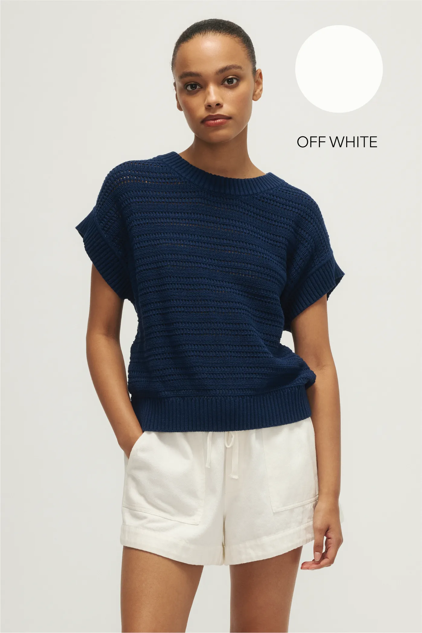 EDITH SWEATER VEST-Off white sold by MELISSA NEPTON