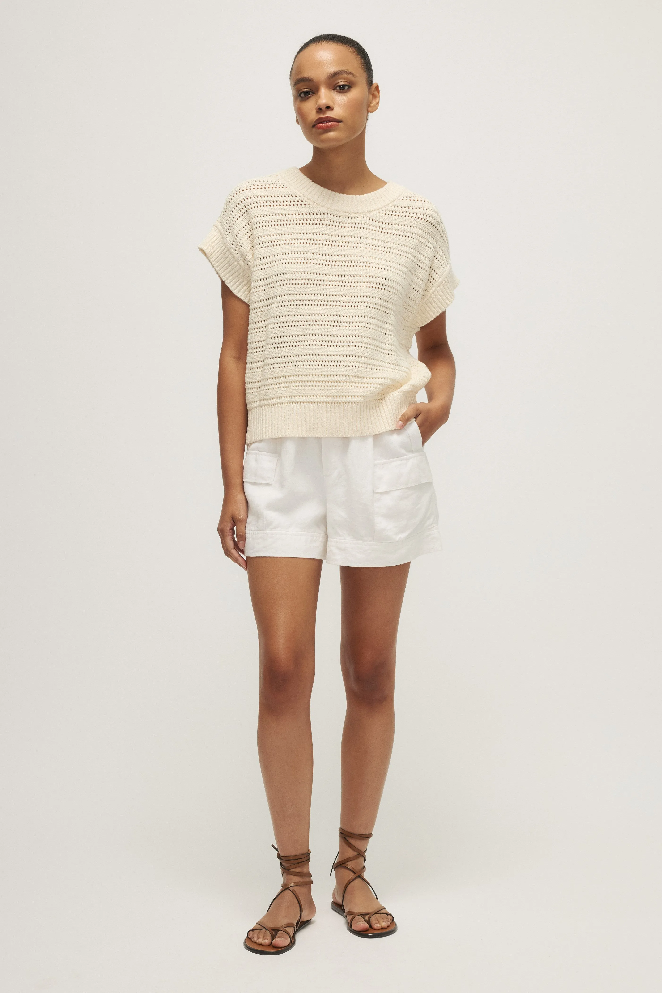 EDITH SWEATER VEST-Cream sold by MELISSA NEPTON