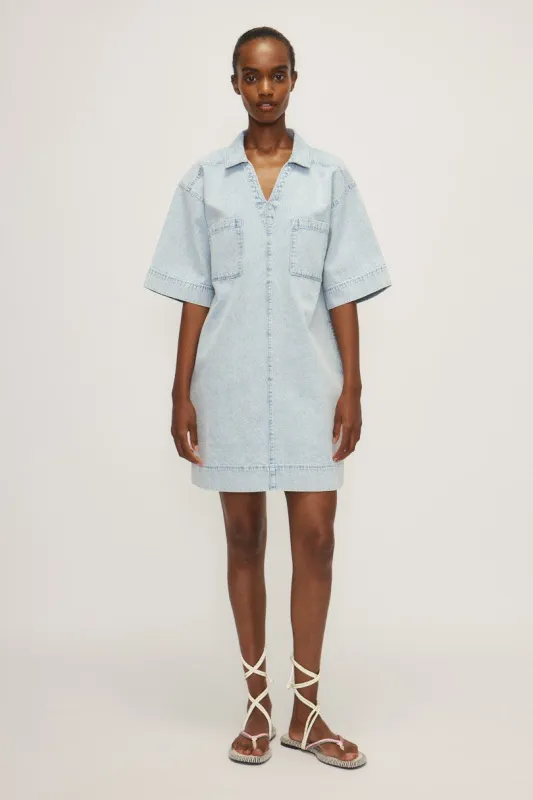 MAGDA DRESS-Bleached blue sold by MELISSA NEPTON