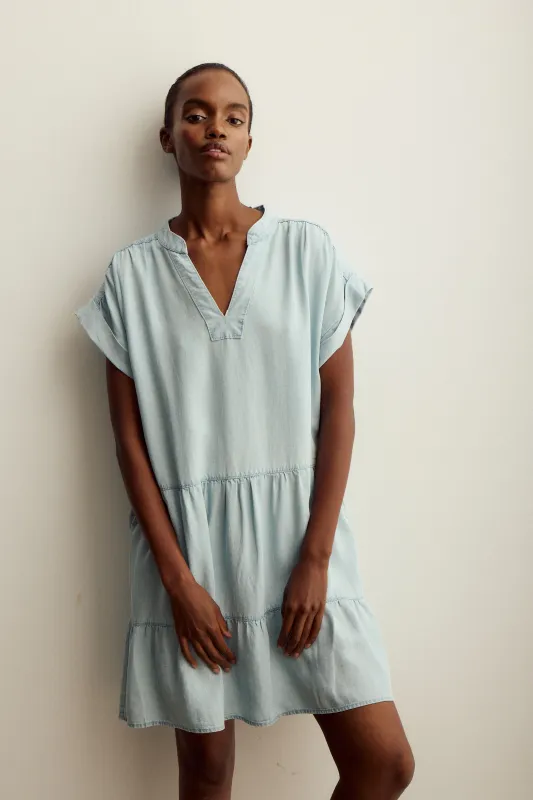 JULIET DRESS-Bleached blue sold by MELISSA NEPTON