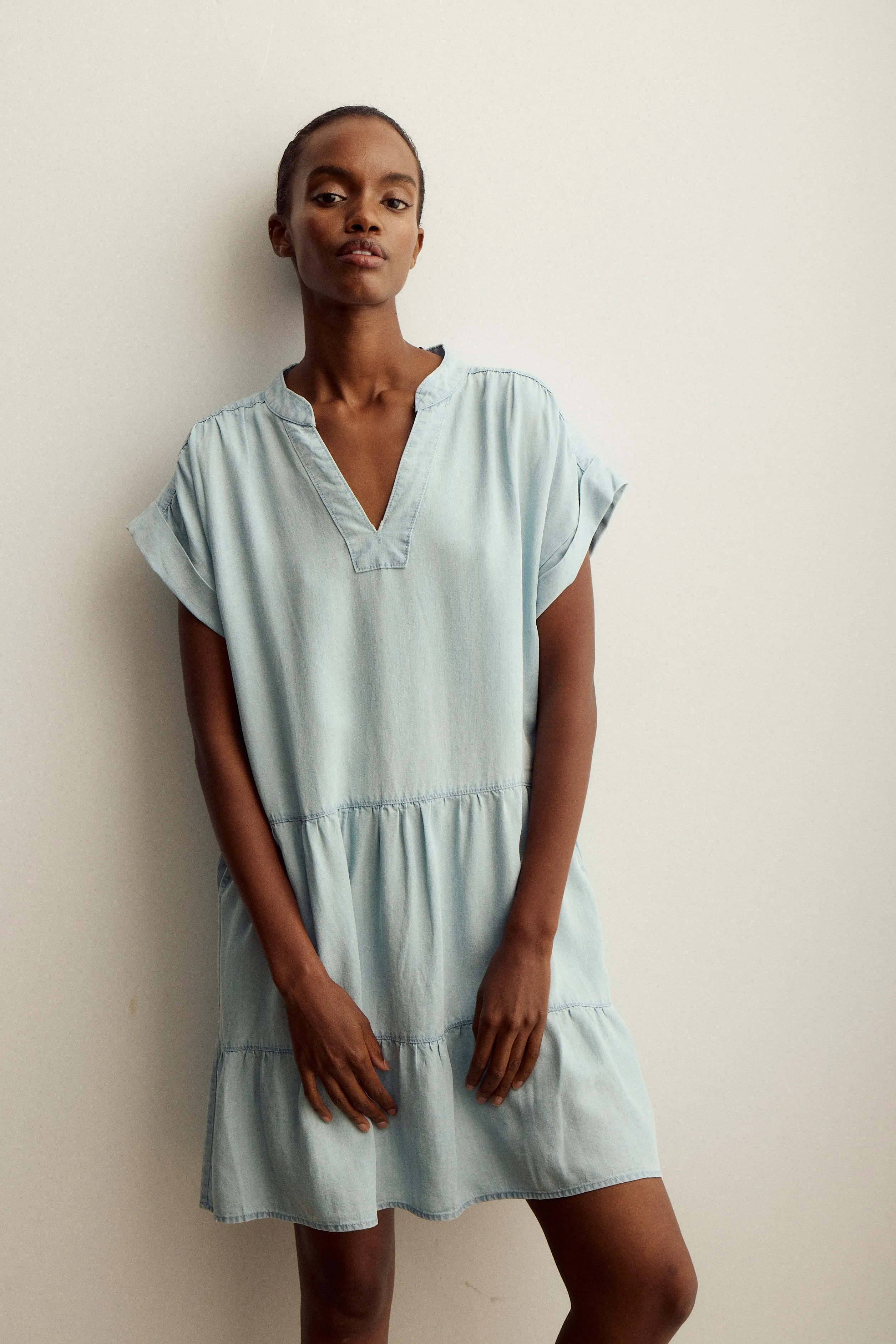 JULIET DRESS-Bleached blue sold by MELISSA NEPTON