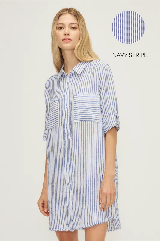 CYNTHIA DRESS-Navy stripe sold by MELISSA NEPTON