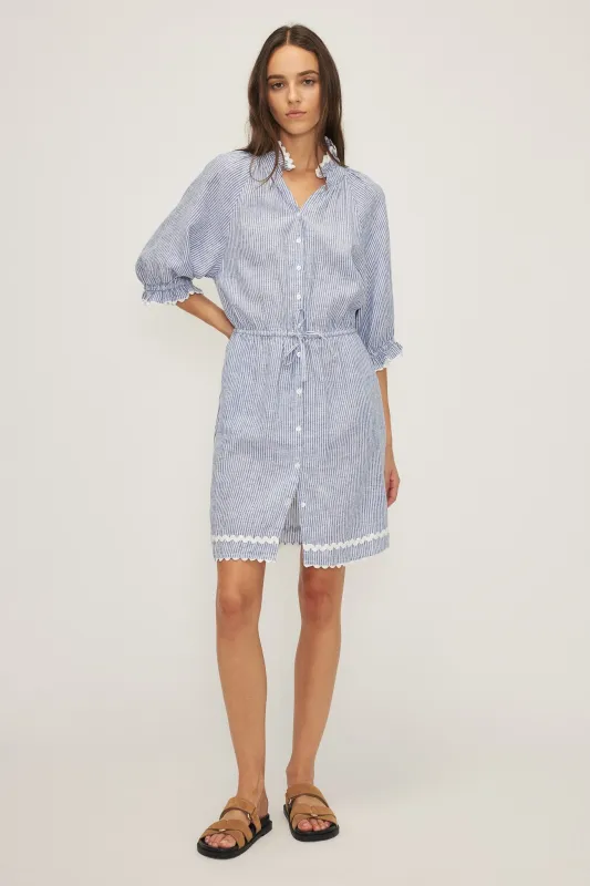 AMARA DRESS-Navy stripe sold by MELISSA NEPTON