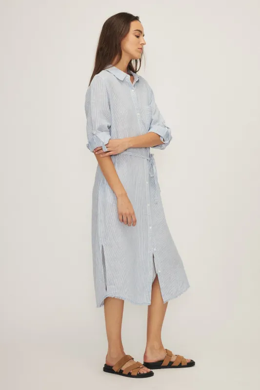 ESTELLE DRESS-Lt blue pin stripe sold by MELISSA NEPTON