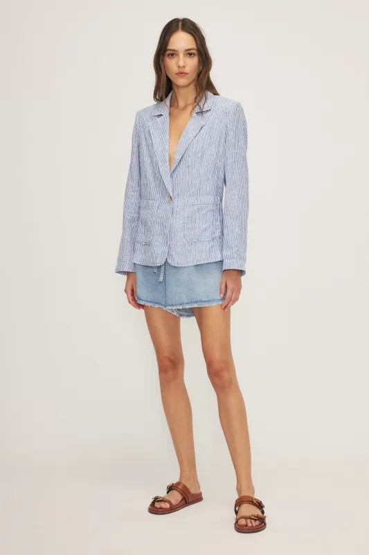 MATTIS BLAZER-Navy stripe made by MELISSA NEPTON