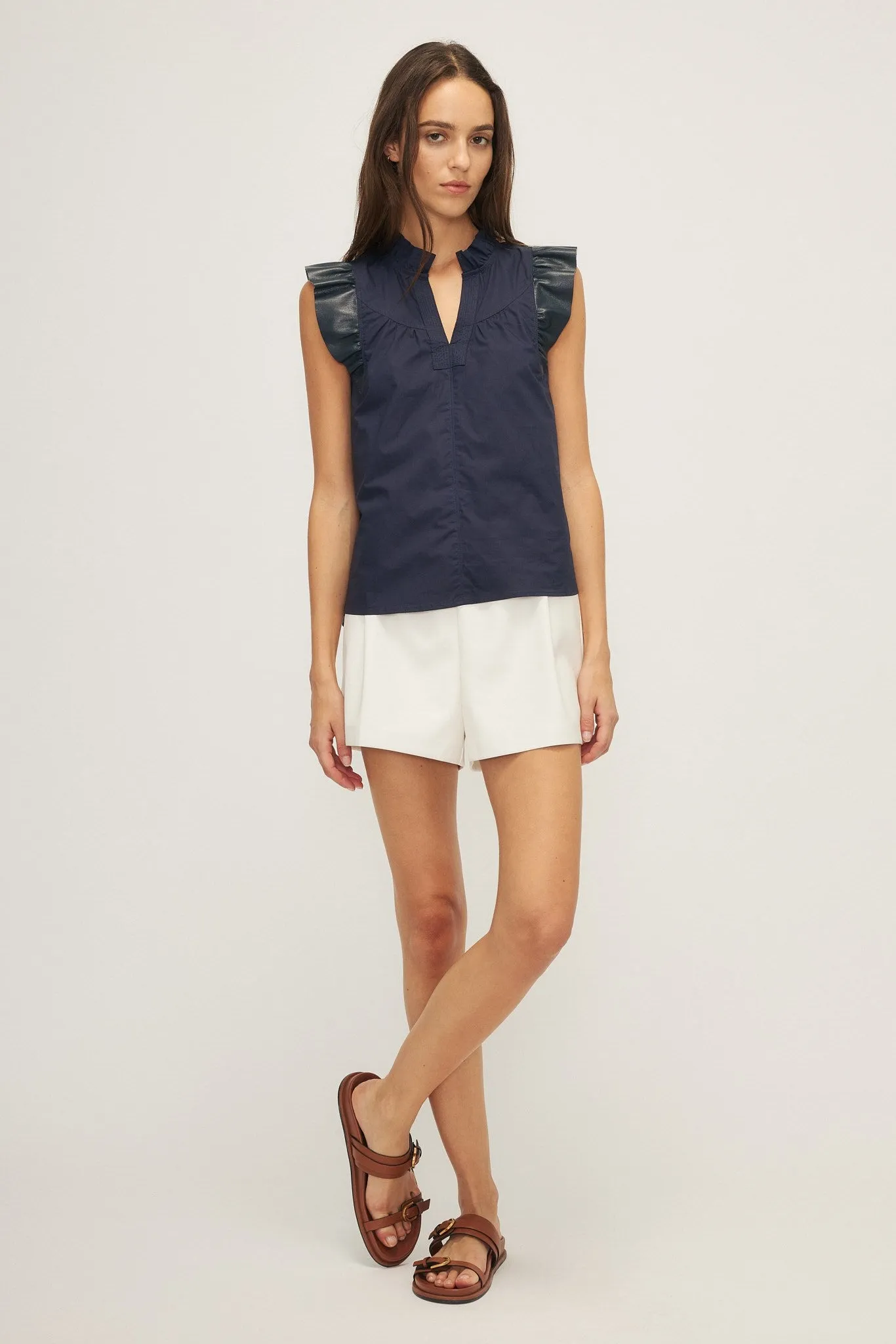 LIANA BLOUSE-Mid. navy sold by MELISSA NEPTON