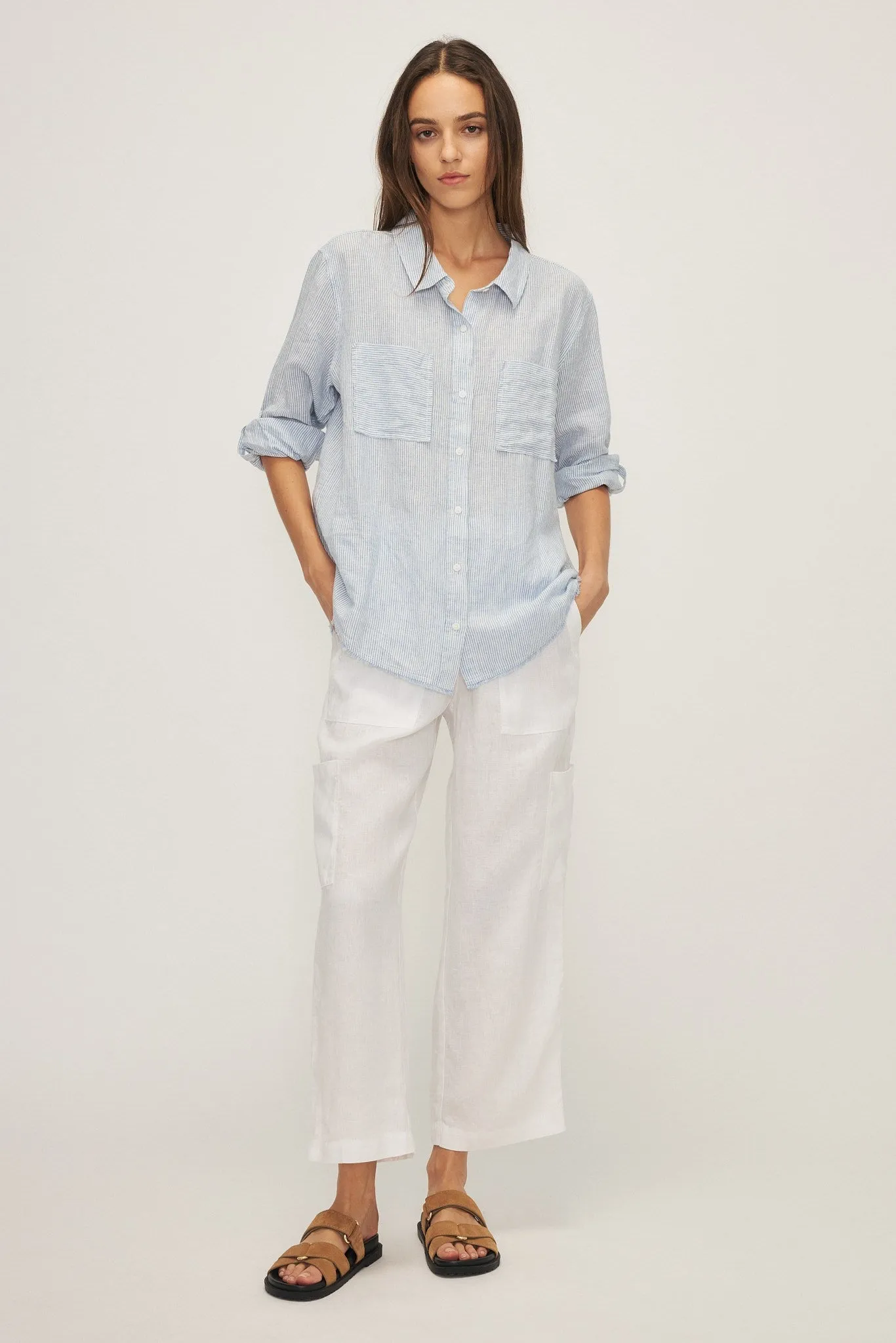 GARCIA SHIRT-Lt blue pin stripe sold by MELISSA NEPTON