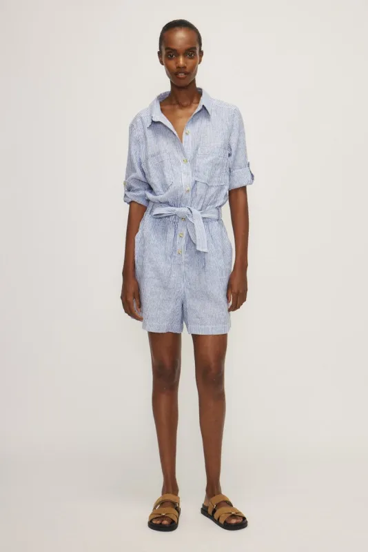 SURY ROMPER-Navy stripe sold by MELISSA NEPTON