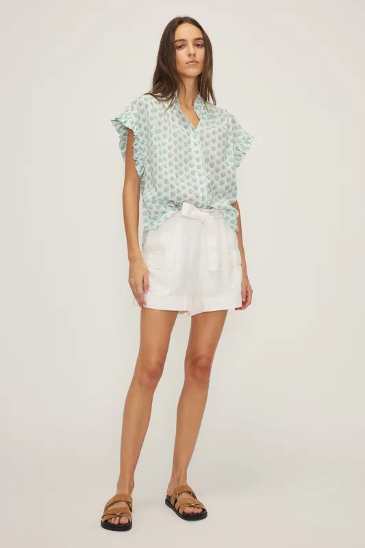 JOLYAN SHIRT-Blue flower sold by MELISSA NEPTON