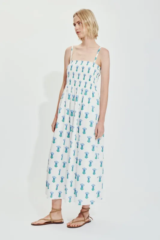 AMIE DRESS-Blue conv. floral sold by MELISSA NEPTON