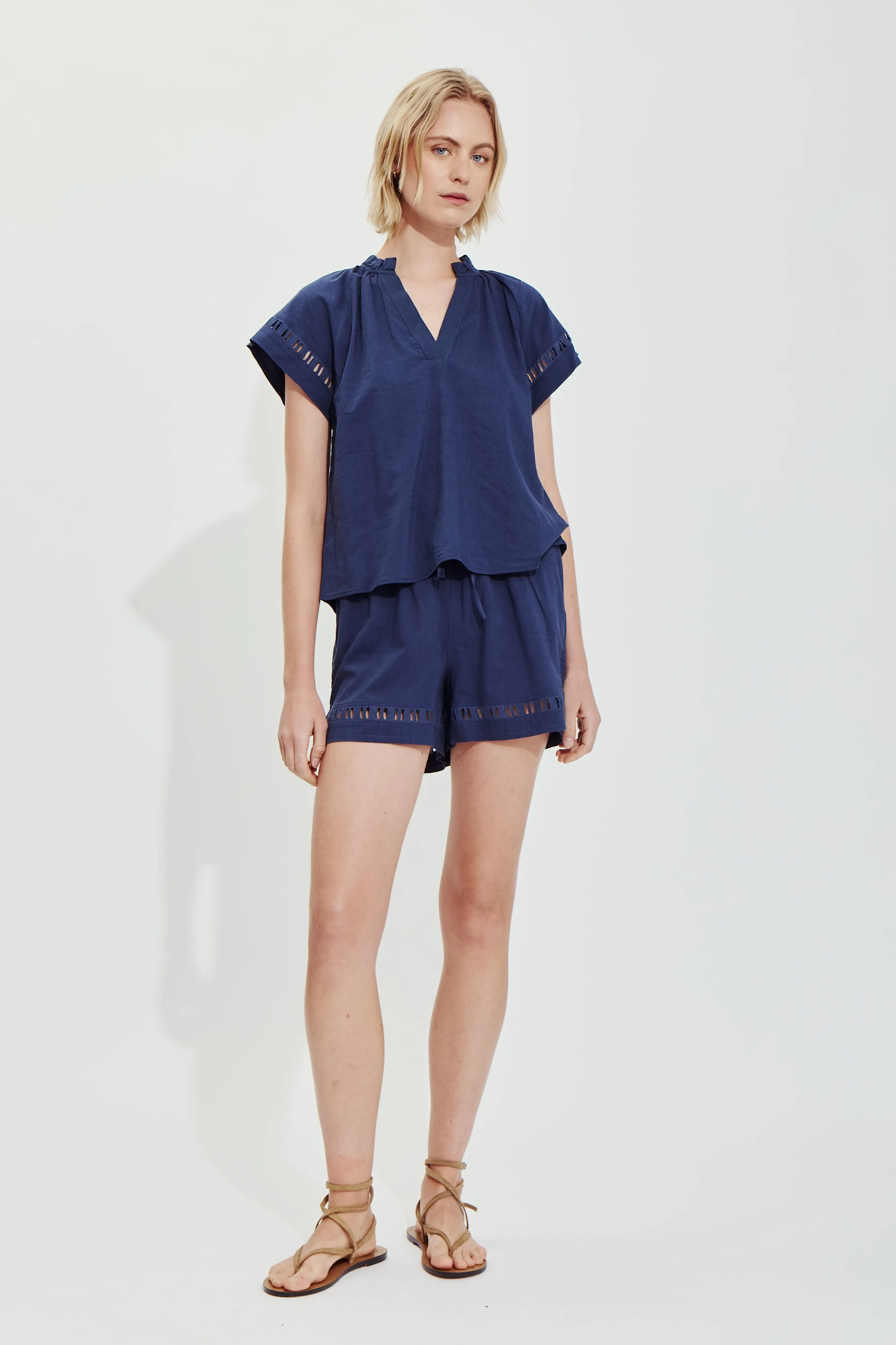 MADELYA BLOUSE-Navy sold by MELISSA NEPTON